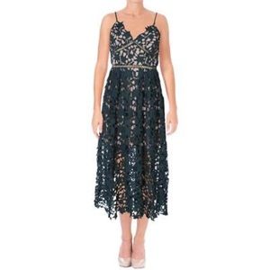 💞 Aqua (Bloomingdales) Green Lace Midi Dress 💞